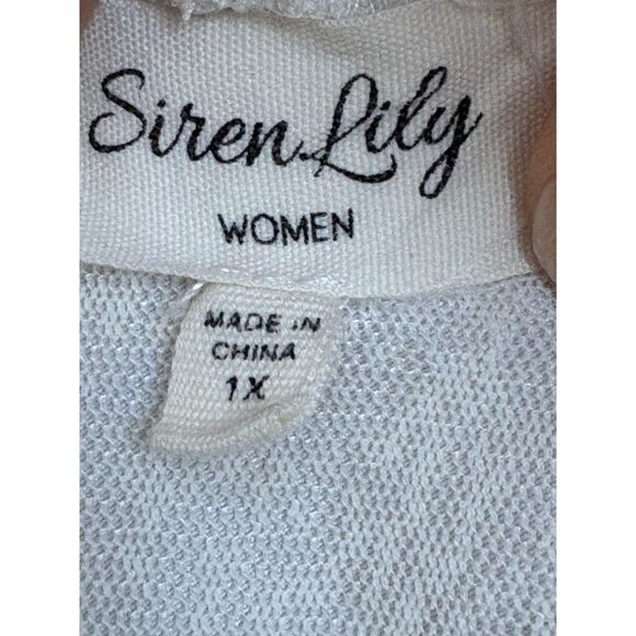 Siren Lily Mesh Stretch Cardigan Open Lace White Boho Plus Size 1X Bohemian - Picture 6 of 8